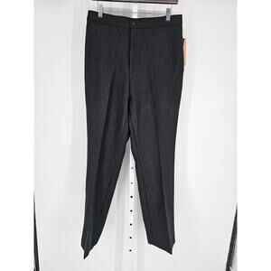 Laurente Paris Womens Sz 18 Straight Leg Dress Pants Solid Black Wool NEW